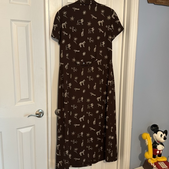 Brown animal and floral print dress - Talbots - Picture 4 of 7